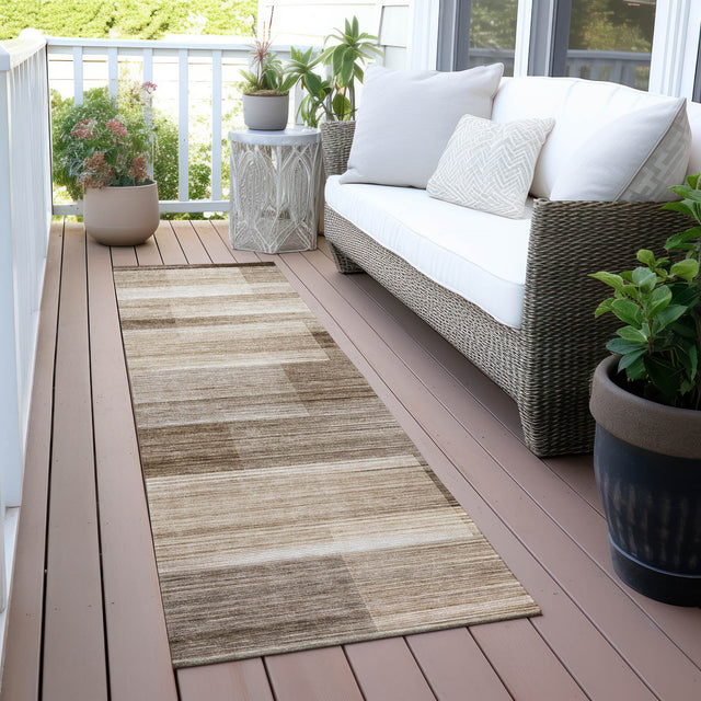 Addison Chantille ACN2082 Stripes Machine Made Transitional Brown Rug