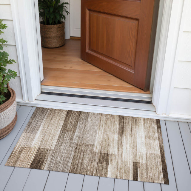 Addison Chantille ACN2082 Stripes Machine Made Transitional Brown Rug