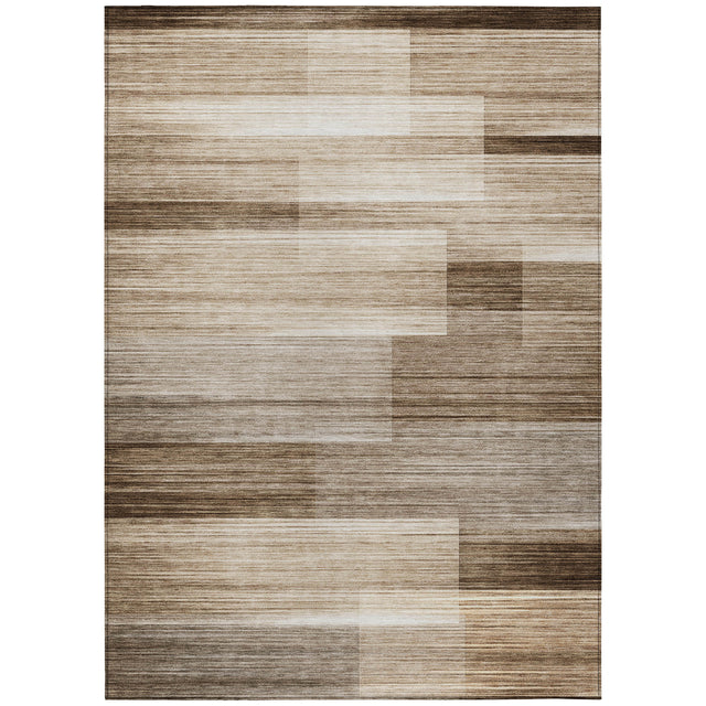 Addison Chantille ACN2082 Stripes Machine Made Transitional Brown Rug
