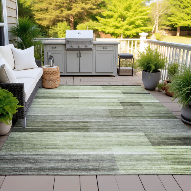 Addison Chantille ACN2082 Stripes Machine Made Transitional Green Rug