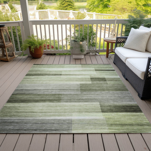 Addison Chantille ACN2082 Stripes Machine Made Transitional Green Rug