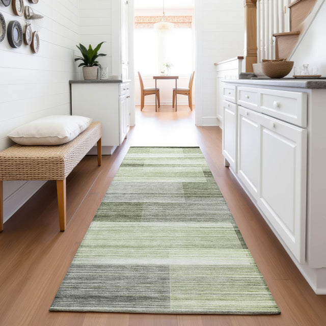 Addison Chantille ACN2082 Stripes Machine Made Transitional Green Rug