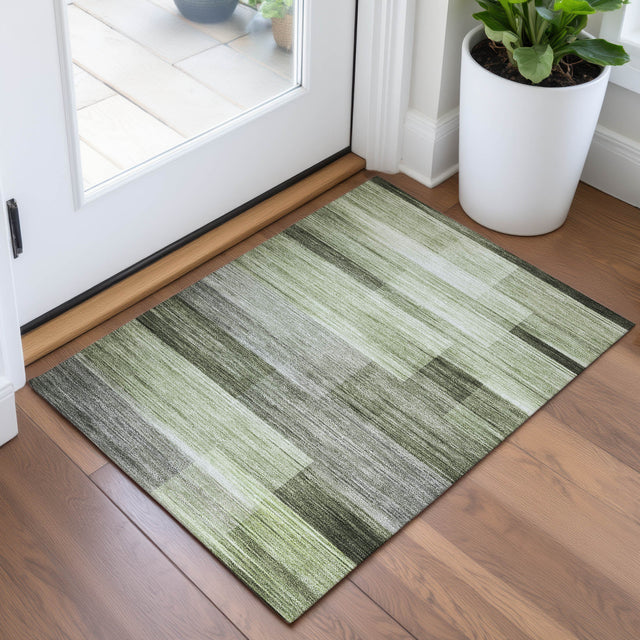 Addison Chantille ACN2082 Stripes Machine Made Transitional Green Rug
