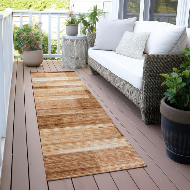 Addison Chantille ACN2082 Stripes Machine Made Transitional Paprika Rug