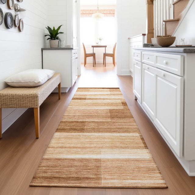 Addison Chantille ACN2082 Stripes Machine Made Transitional Paprika Rug