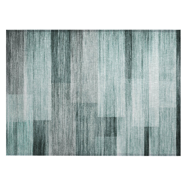 Addison Chantille ACN2082 Stripes Machine Made Transitional Teal Rug