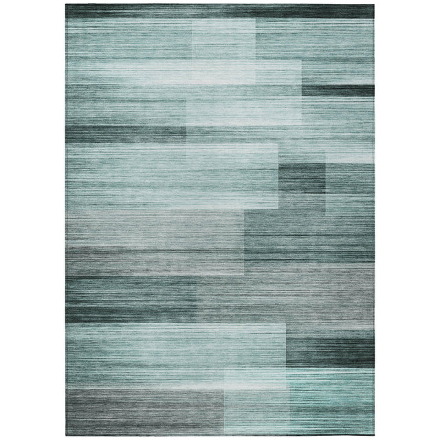 Addison Chantille ACN2082 Stripes Machine Made Transitional Teal Rug