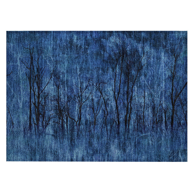 Addison Chantille ACN2083 Floral Machine Made Transitional Blue Rug