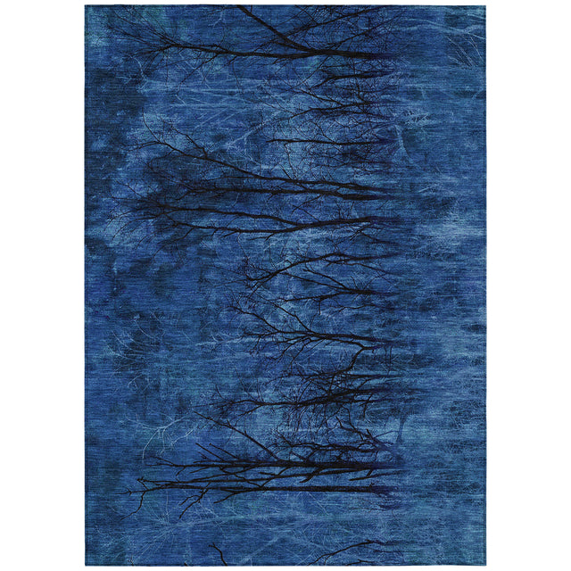 Addison Chantille ACN2083 Floral Machine Made Transitional Blue Rug