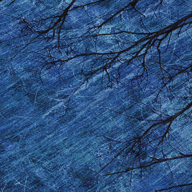 Addison Chantille ACN2083 Floral Machine Made Transitional Blue Rug