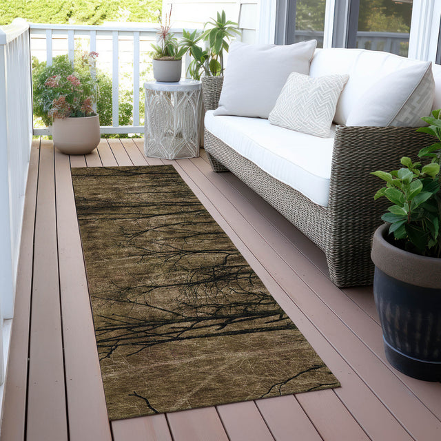 Addison Chantille ACN2083 Floral Machine Made Transitional Brown Rug