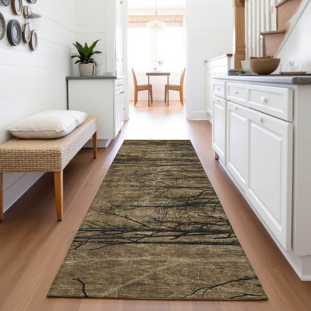 Addison Chantille ACN2083 Floral Machine Made Transitional Brown Rug