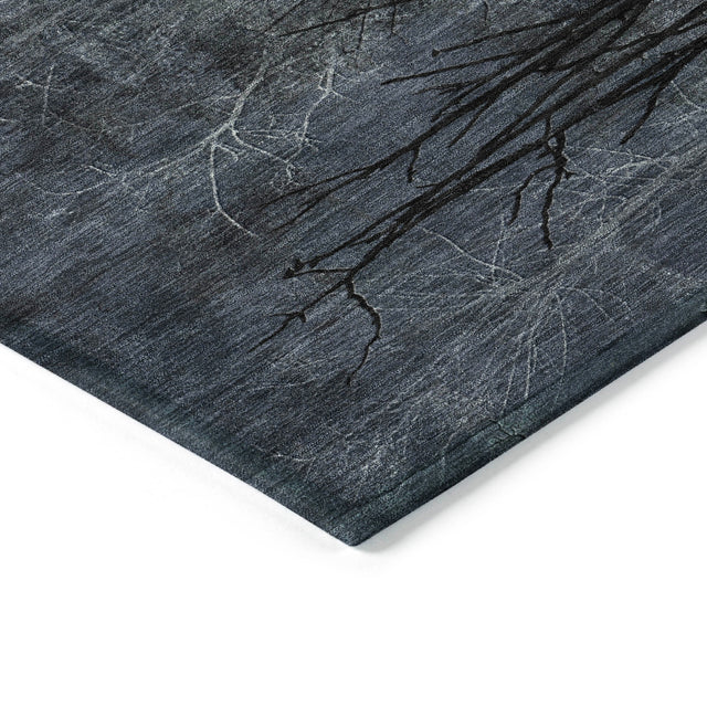 Addison Chantille ACN2083 Floral Machine Made Transitional Charcoal Rug