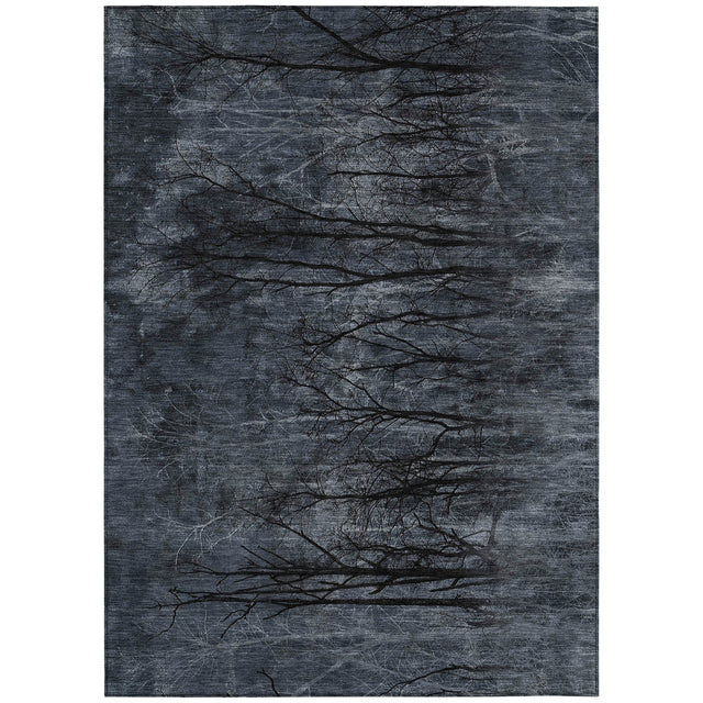 Addison Chantille ACN2083 Floral Machine Made Transitional Charcoal Rug