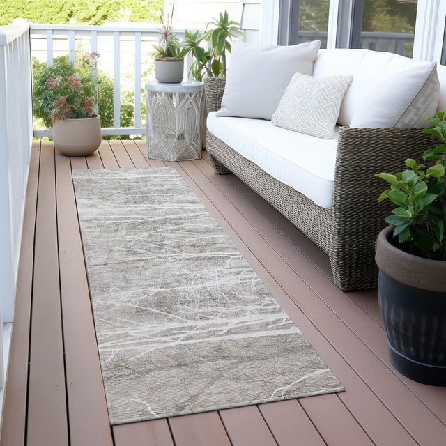 Addison Chantille ACN2083 Floral Machine Made Transitional Silver Rug