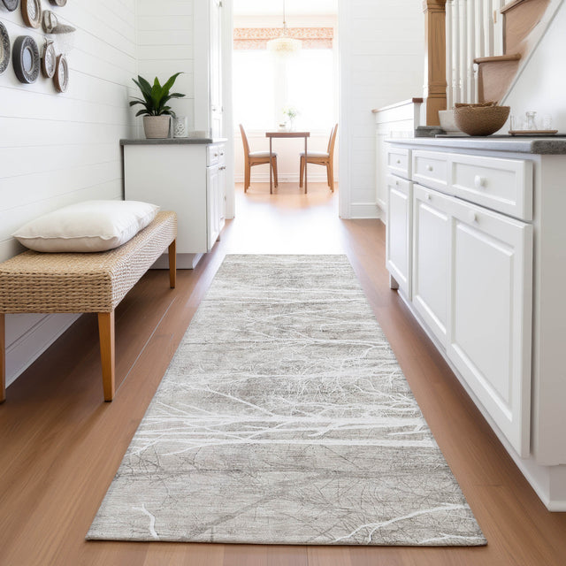 Addison Chantille ACN2083 Floral Machine Made Transitional Silver Rug