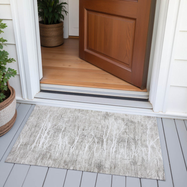 Addison Chantille ACN2083 Floral Machine Made Transitional Silver Rug