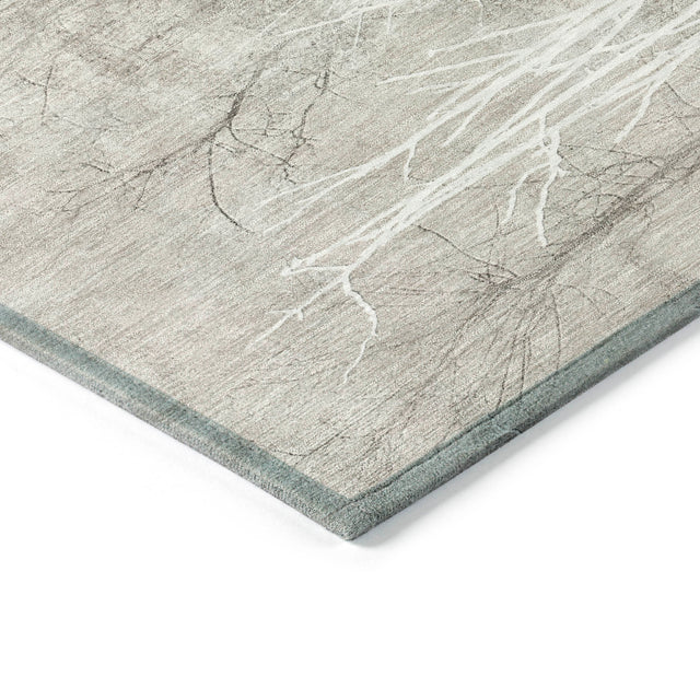 Addison Chantille ACN2083 Floral Machine Made Transitional Silver Rug