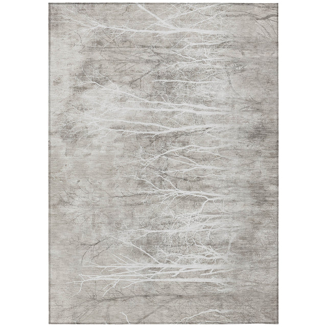 Addison Chantille ACN2083 Floral Machine Made Transitional Silver Rug