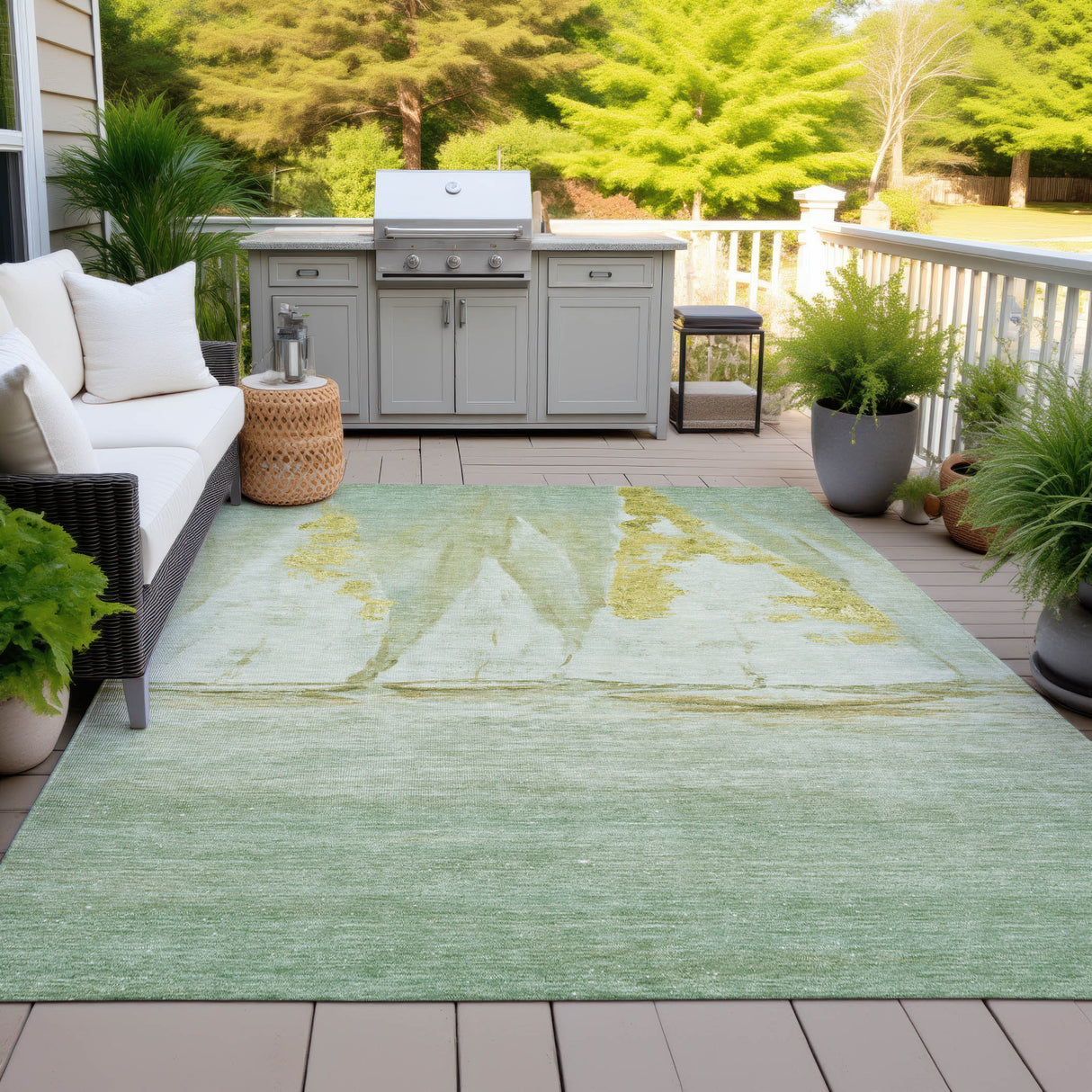 Addison Chantille ACN2084 Coastal Machine Made Transitional Green Rug