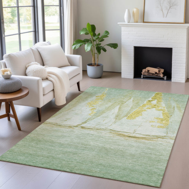 Addison Chantille ACN2084 Coastal Machine Made Transitional Green Rug