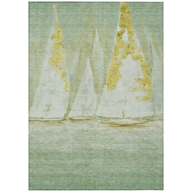 Addison Chantille ACN2084 Coastal Machine Made Transitional Green Rug