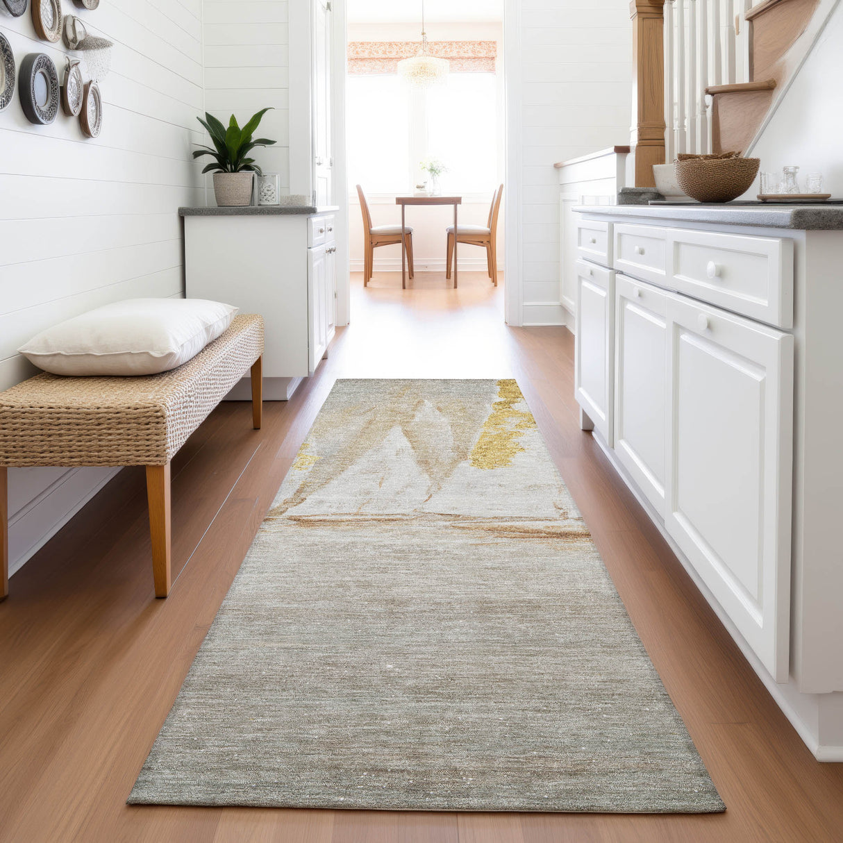 Addison Chantille ACN2084 Coastal Machine Made Transitional Taupe Rug