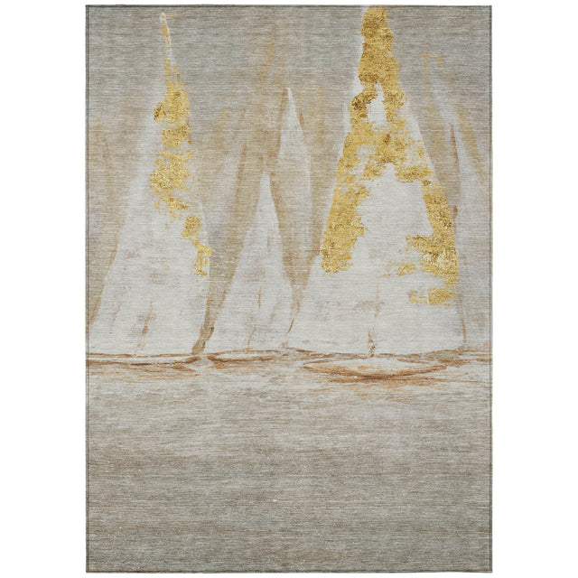 Addison Chantille ACN2084 Coastal Machine Made Transitional Taupe Rug