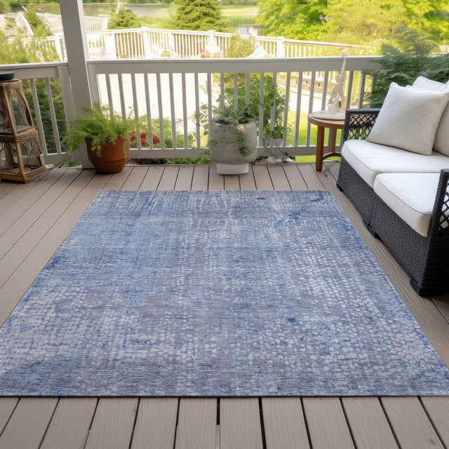 Addison Chantille ACN2087 Abstract Machine Made Transitional Blue Rug