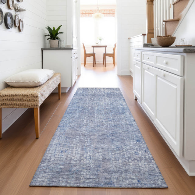 Addison Chantille ACN2087 Abstract Machine Made Transitional Blue Rug