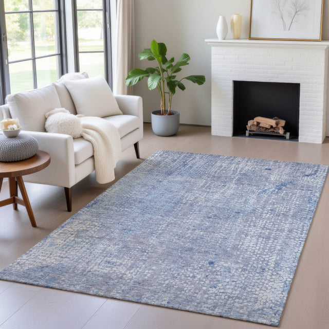 Addison Chantille ACN2087 Abstract Machine Made Transitional Blue Rug