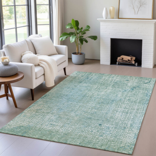 Addison Chantille ACN2087 Abstract Machine Made Transitional Teal Rug