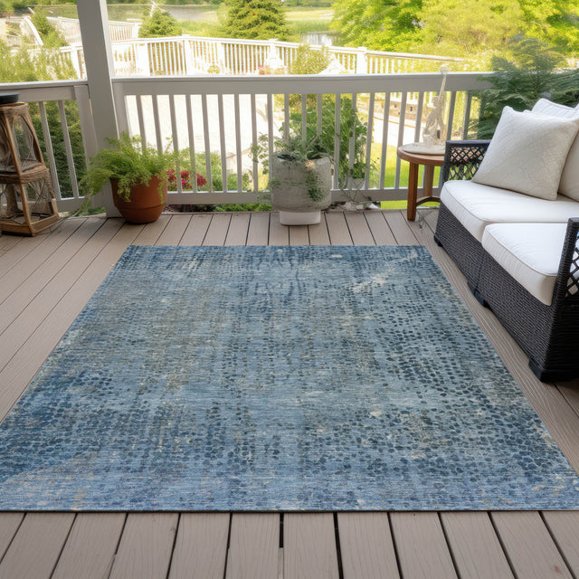 Addison Chantille ACN2088 Abstract Machine Made Transitional Blue Rug