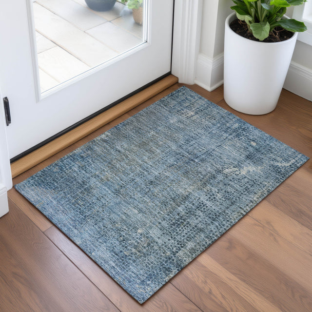 Addison Chantille ACN2088 Abstract Machine Made Transitional Blue Rug