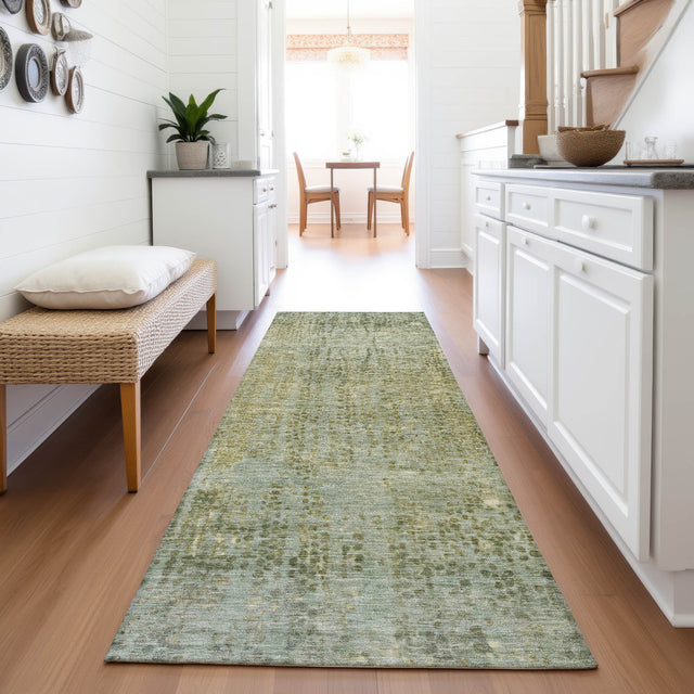 Addison Chantille ACN2088 Abstract Machine Made Transitional Green Rug