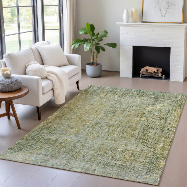 Addison Chantille ACN2088 Abstract Machine Made Transitional Green Rug