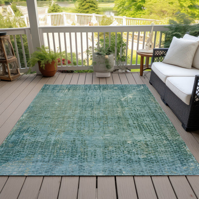 Addison Chantille ACN2088 Abstract Machine Made Transitional Teal Rug