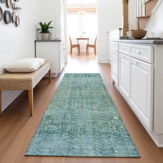 Addison Chantille ACN2088 Abstract Machine Made Transitional Teal Rug