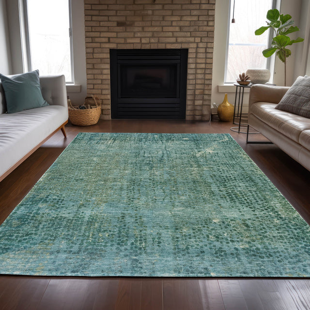 Addison Chantille ACN2088 Abstract Machine Made Transitional Teal Rug