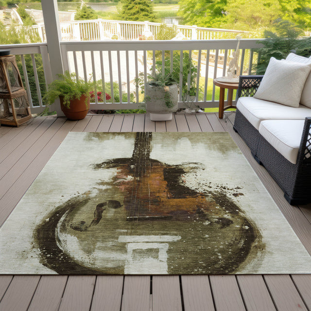 Addison Chantille ACN2091 Music Machine Made Transitional Brown Rug