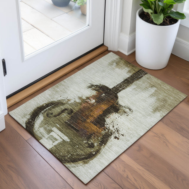 Addison Chantille ACN2091 Music Machine Made Transitional Brown Rug
