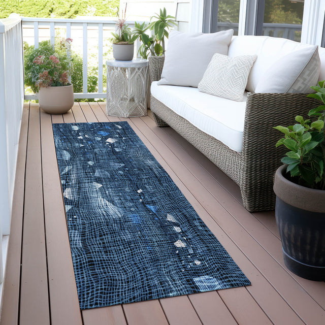 Addison Chantille ACN2092 Abstract Machine Made Transitional Blue Rug