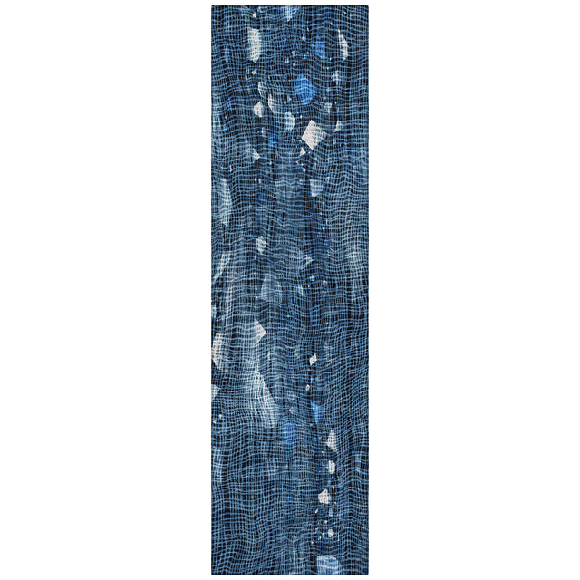 Addison Chantille ACN2092 Abstract Machine Made Transitional Blue Rug