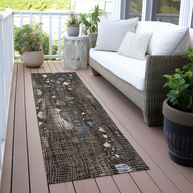 Addison Chantille ACN2092 Abstract Machine Made Transitional Chocolate Rug