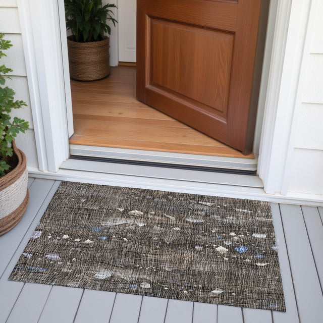 Addison Chantille ACN2092 Abstract Machine Made Transitional Chocolate Rug