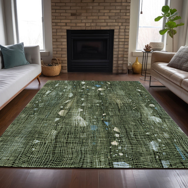 Addison Chantille ACN2092 Abstract Machine Made Transitional Fern Rug