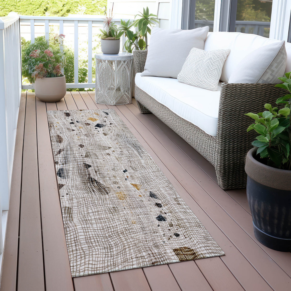 Addison Chantille ACN2092 Abstract Machine Made Transitional Linen Rug