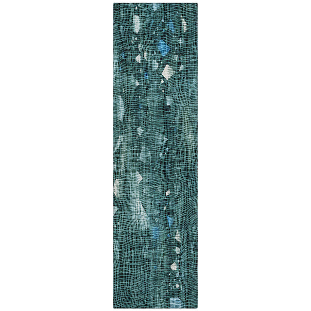 Addison Chantille ACN2092 Abstract Machine Made Transitional Teal Rug