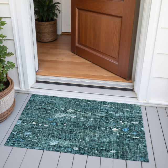 Addison Chantille ACN2092 Abstract Machine Made Transitional Teal Rug