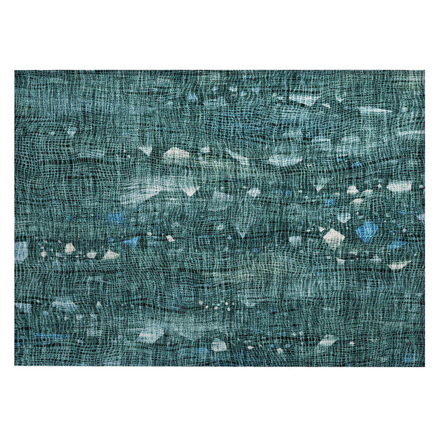 Addison Chantille ACN2092 Abstract Machine Made Transitional Teal Rug